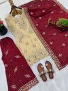 JF 039 Pure Gmy Silk With Heavy Embroidery Work Readymade Suits Wholesalers In Delhi